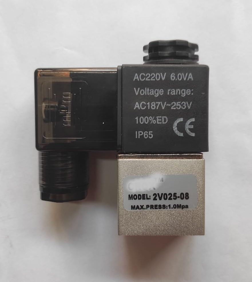 PNEUMATIC 1/4 inch NPT AC-24V 2 Position 2 Way Normally Closed Electric Solenoid Air Valve 2V025-08 Junction Box Pneumatic Solenoid Air Valve Control with 2 PIN cable1 PC-image-19