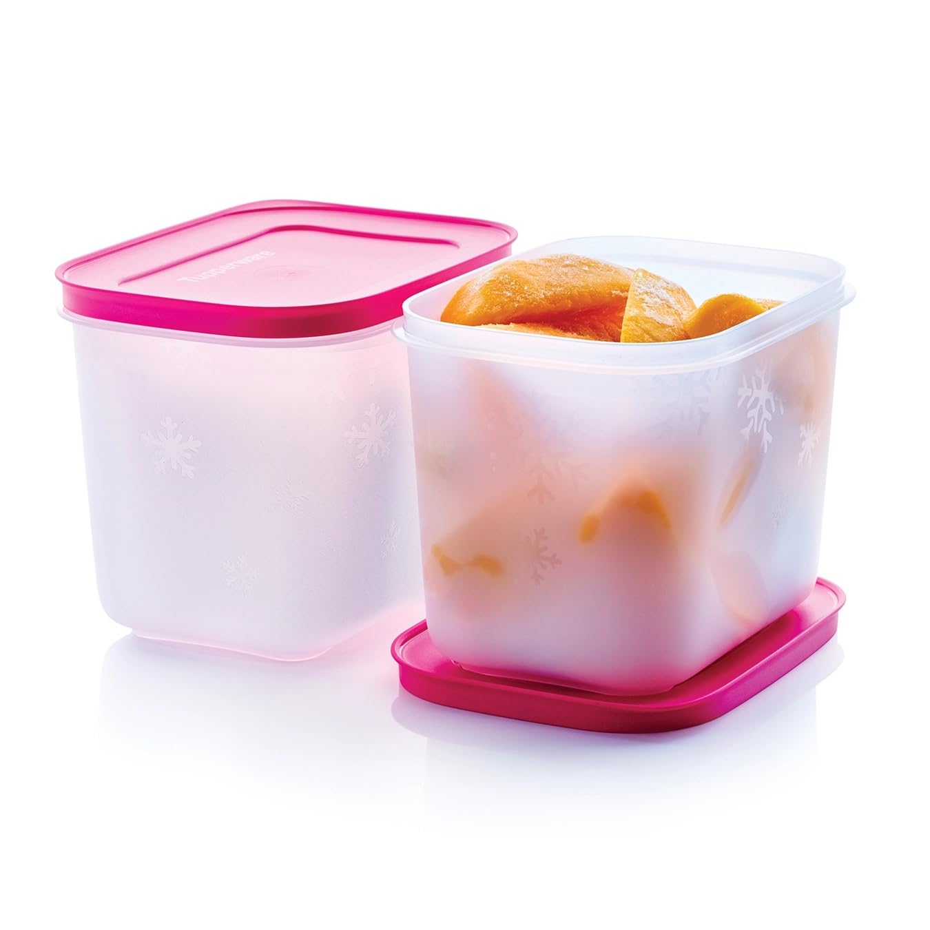 Tupperware Clear Essentials Freezer Mates 2 Piece Food Storage Container Set - 1.1L - Organise Freezer Space - Airtight & Frost-Free Lid - Durable & Reusable - Easy To Stack - Fast Freezing
