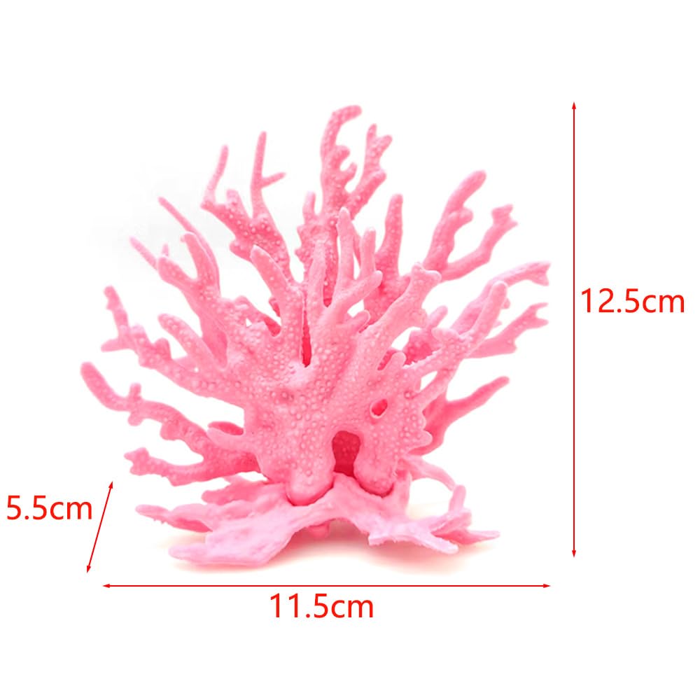 Corail Artificiel Aquarium Décoration 2 Pièces Décorations Artificielles en Corail en Plastique Simulation de Plantes D'aquarium Plante Aquarium pour sous-Marines Fish Tank Décor(Bleu,Rose)