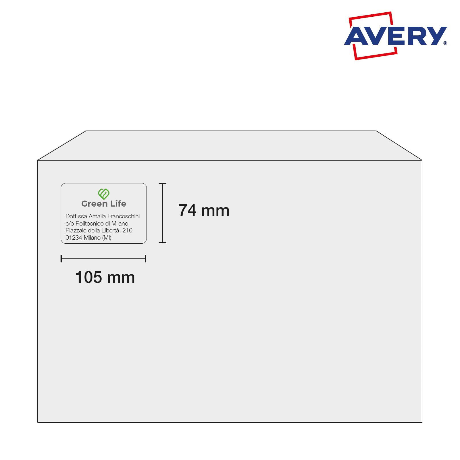 AVERY Etiquetas adhesivas de poliéster transparente, 25 hojas, rectangulares, formato 210 x 297 mm, 1 etiqueta para hoja, tamaño hoja A4, adhesivo permanente para impresoras láser (50, 105 x 74 mm)