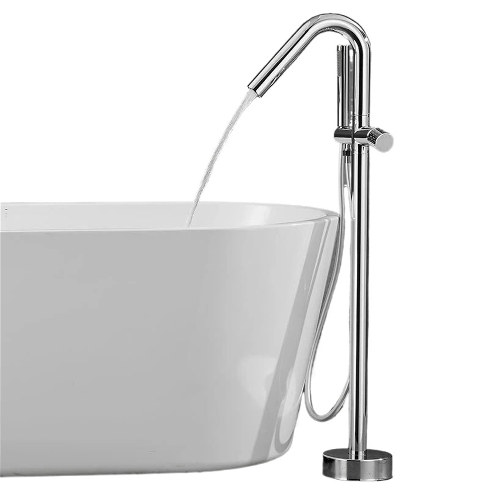 Floor Mounted Tub Filler Faucets Freestanding Bathtub Faucet Bath Stand Alone Shower with Handheld Sprayer