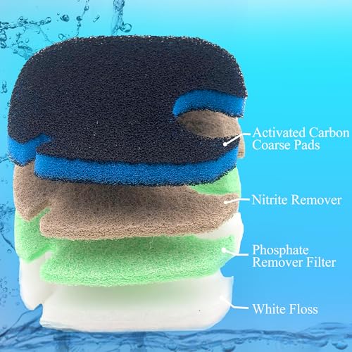 Image of PurifyLogix Replacement Canister Filter Pads for AMOSIJOY 172 /225 /265GPH | Aquarium External Filter, 6 White Floss & 2 Coarse Pads & 1 Phosphate Remover Filter & 1 Nitrite Remover (10 Pcs)