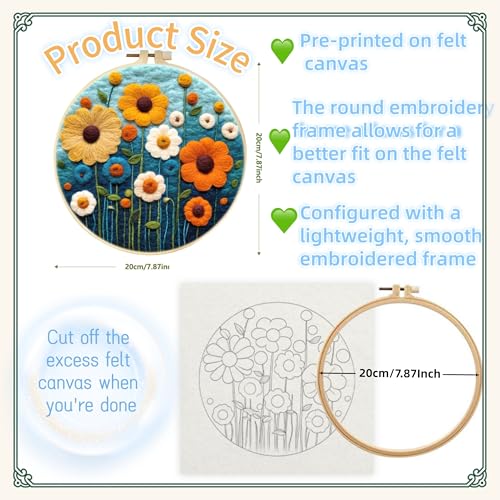 Image of SARBUTER Needle Felting Kits, DIY Wool Felt Starer Needle Felting Kits for Beginners ，Suitable for Giftware Home Decoration (Sailboat)