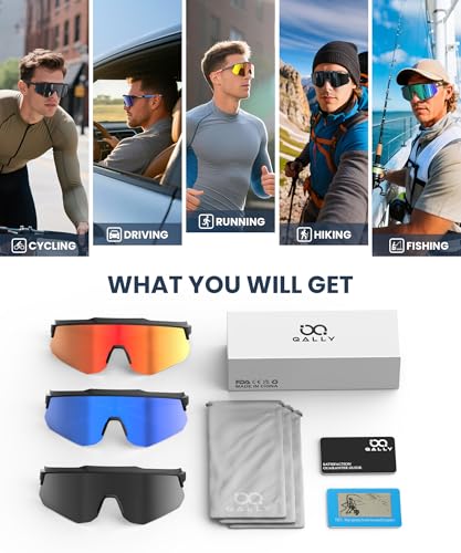 Image of Polarized Sport Sunglasses Men Women Bike Sunglasses for Men Cycling UV Protection Driving Fishing 3 Packs