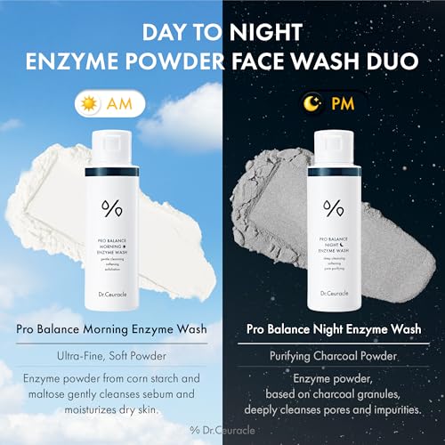 Image of Dr.Ceuracle Pro Balance Enzyme Powder Face Wash - Korean Day and Night Natural Enzyme Powder Face Wash for Deep Pore Cleansing, Sebum Removing, pH Skin Balancing Care (Wash Duo)