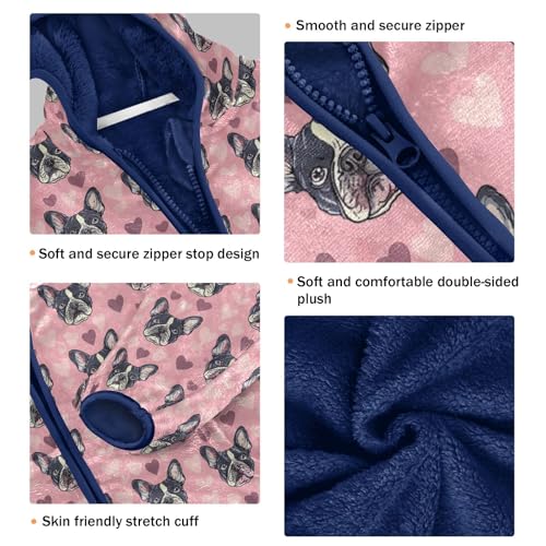 Cute Dog Puppy Heart Boys Fleece Coat,Children's Zip-Up Hoodie Jacket,Baby Warm Fashion Outerwear 3-10T,A1134503