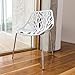 UrbanMod Modern Dining Chairs - Set of 4, Mid Century Modern, Stackable Plastic, White, Outdoor, Dining Room
