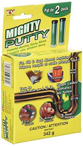 Mighty Putty Fix, Fill & Seal Epoxy Bond. Supports up to 350 Pounds. Set of Six.