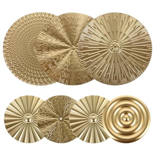 Listado de Adornos para comprar online. 42 Operitacx Decoración De Pared Circular De Metal Dorado 9.65 Pulgadas Escultura Colgante Moderna para Sala De Estar Dormitorio Y Oficina Arte De Pared Elegante Y Fácil...