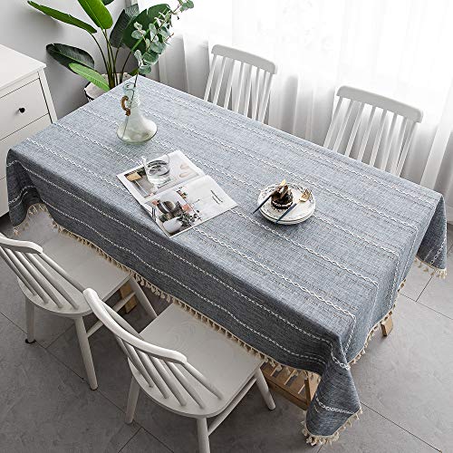 Nappe de table en lin coton étanche à la poussière pour maison et restaurant