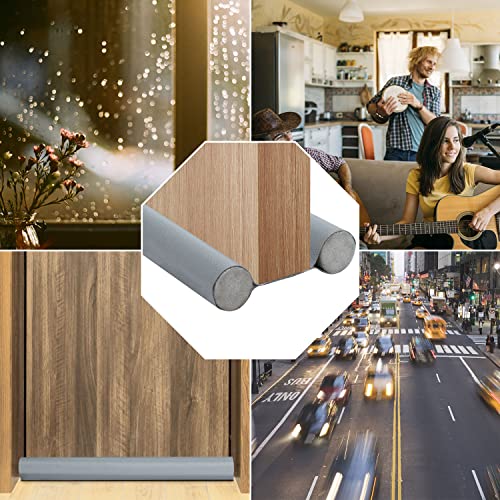 TECDW Tochtstrip voor deuren 95 cm, tochtstopper, op maat te snijden deurafdichting, tochtstopper met dubbele afdichting, tochtstopper voor deuren, deuren, tochtstopper, wasbaar (grijs) - Image 8