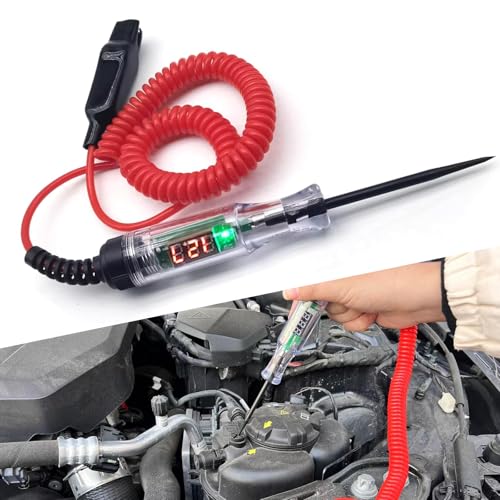 Downhill Car Circuit Test Pen, 3V-70V Digital Display Multi-Function Induction Probe Detection Tool for Wire Fuse Socket Voltage Continuity Test, Universal for Cars Portable Repair Tool (Red #1)
