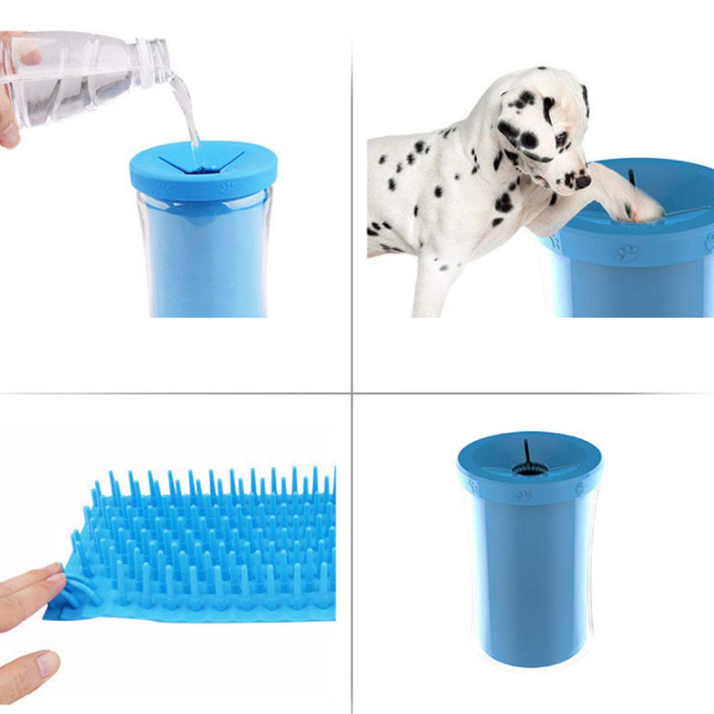 Nettoyeur de Pattes pour Chien, Gobelet de Nettoyage for Animaux Compagnie(Blue)