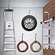 Sinoer Wand-Deckenmontage Garage Lagerung Stahlhaken, Heavy Duty Großer Leiterhaken Organizer Metallhaken für Gartengeräte, Leitern, Fahrräder, Stühle (4 Stück, rot)