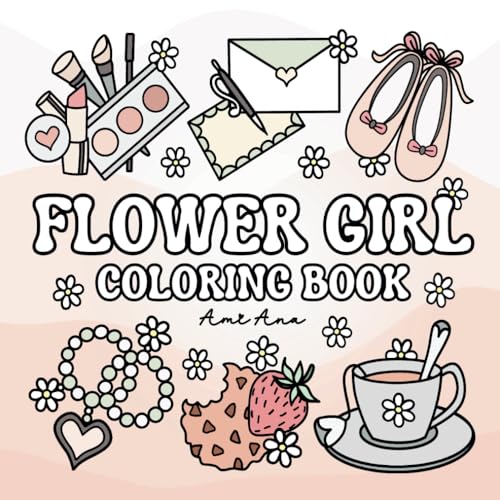 Flower Girl Coloring Book: Bold and Easy to Color, Simple and Big Designs, Cute and Girly Boho Wedding Theme with Adorable Hand-Drawn Daisy Artwork. image 2