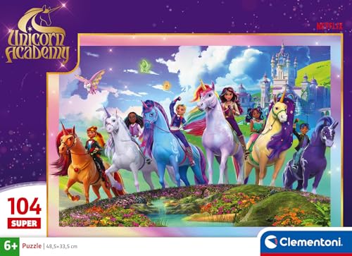 Clementoni Puzzle for Children, 104 pieces, Unicorn Academy, 6+ Years, Made in Italy, 25098