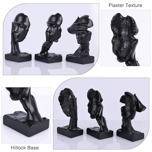 Set de 3 estatuas pensador figura decorativa de resina miniatura 5