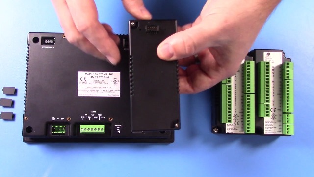 Image of HMI + PLC Combo, 7 inch Touchscreen Display, Add up to 3 I /O Modules (Sold Separately), HMC2070A-M, C1D2, Maple Systems, Free All-in-One Configuration and Programming Software