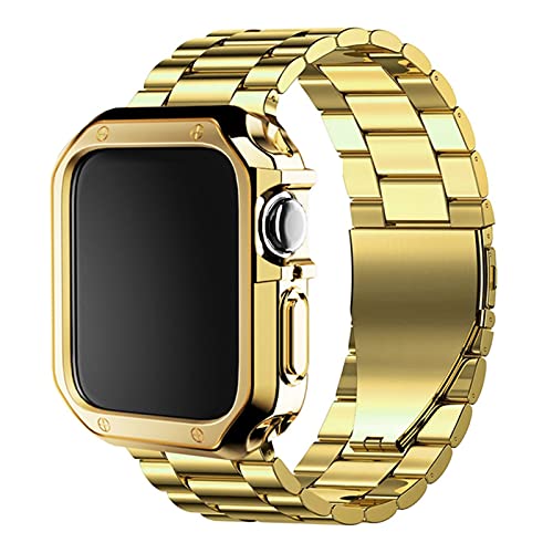 Bracelet de montre 44mm en métal anti-rayure et housse silicone pour i-Watch Series SE à 7