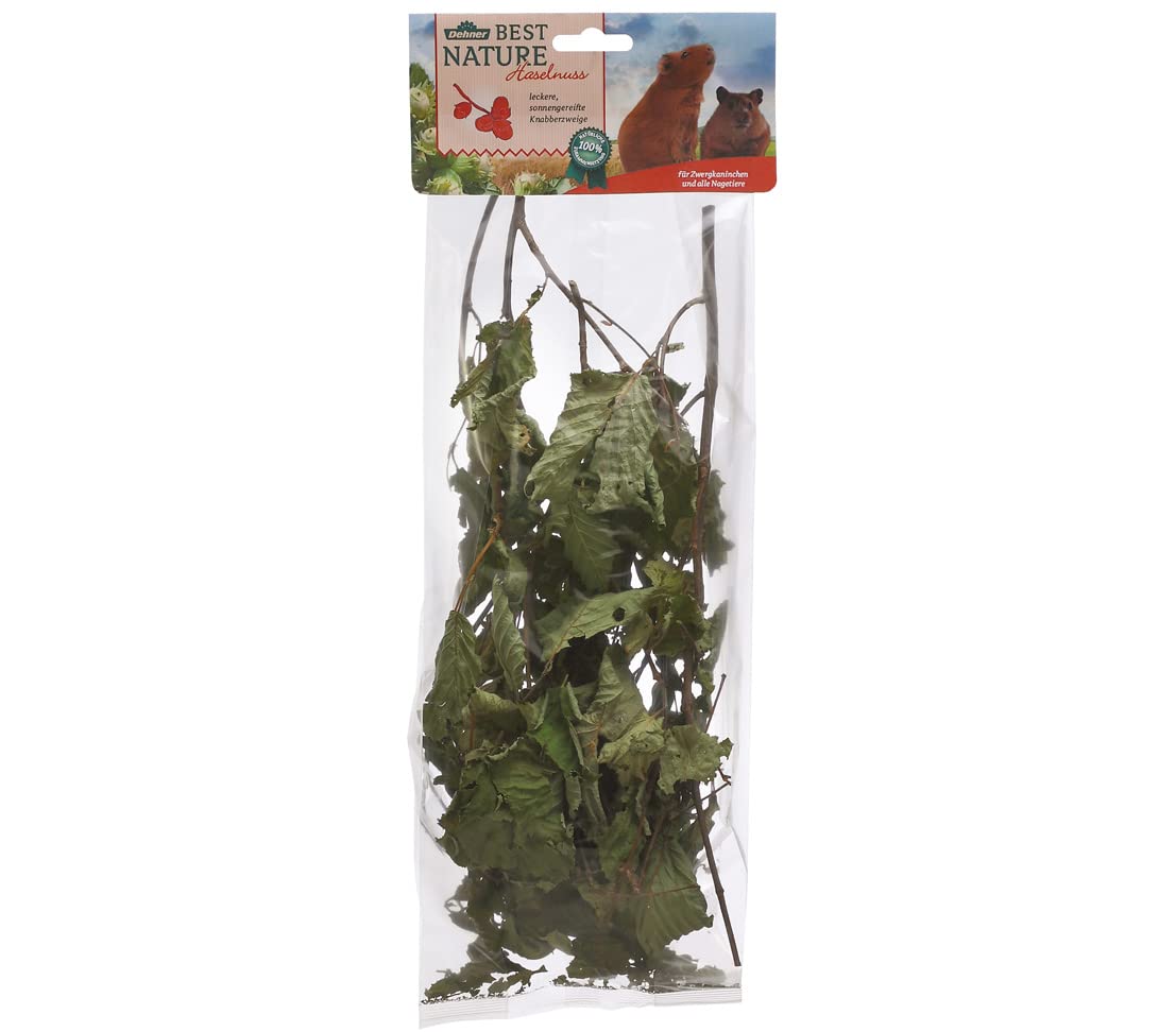 Dehner Best Nature - Comida para roedores 100% Natural para Conejos Enanos y roedores, ramitas de Avellana, 10 x 25 g (250 g)