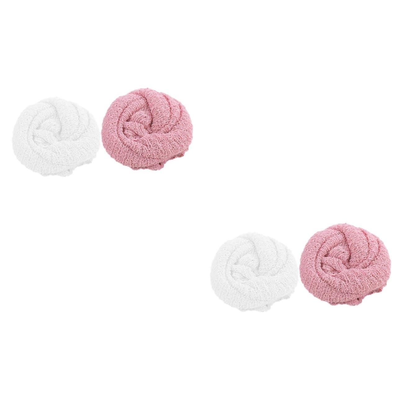 VICASKY 4pcs Neonato Pannolino Traspirante, Coperta Del Bambino Estensibile Per La Fotografia E Quotidiano Bianco E Rosa Coperta Di Cotone Multifunzionale Per Il Bagno Dormire