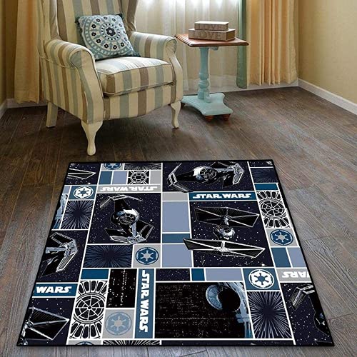 KIKCY Teppich Kristall Samt Rechteckig Dekoration Teppich Anime Cartoon Star Wars Kinderzimmer...