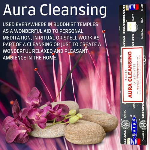 Satya Nag Champa Aura Cleansing Incense Sticks - Image 2
