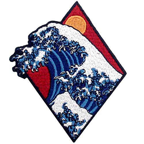 ZEGIN Parche termoadhesivo para la Ropa, diseño de Tsunami Gran Ola Cover