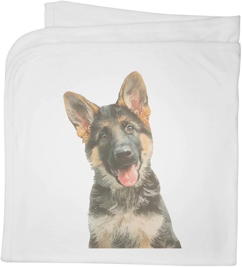 Azeeda 'German Shepherd Puppy' Cotton Baby Blanket/Shawl (BY00049937)