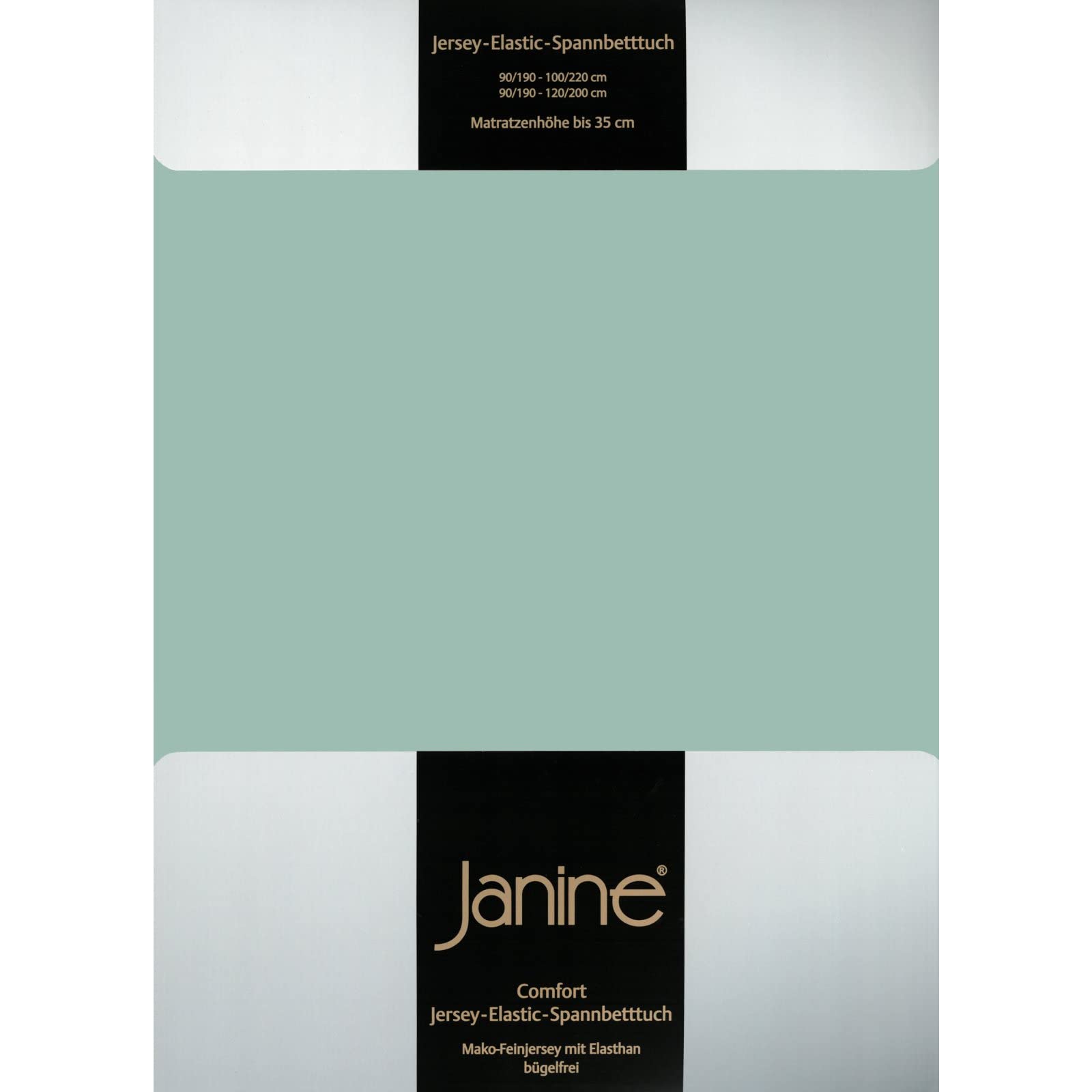 Janine Spannbettlaken Elastic - extra weiches und elastisches Spannbetttuch - für Matratzen 180x200cm bis 200x220cm rauchgrün
