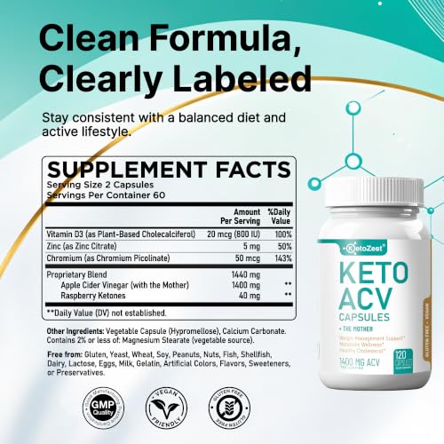 KetoZest Apple Cider Vinegar Capsules