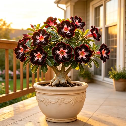 Rosa del desierto, perenne,Adenium obesum-Rizomas rosa del desierto,para decoración de interior y exterior.-10 unidades-d