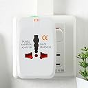 Hi-Plasst Universal Travel Adapter Plug (2pcs) | All-in-One International Adapter for Europe, UK, US, China, India | Worldwide Surge Protector with LED Indicator | Compact and Lightweight (White) gallery image