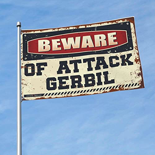 Drapeau gerbille pour dortoir étudiant et déco de chambre Beware of Attack 152 x 244cm