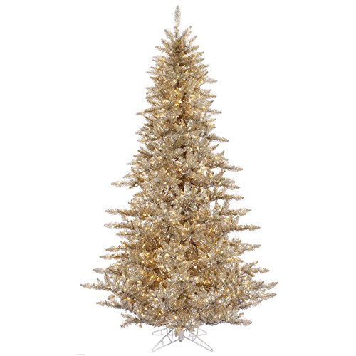 Vickerman 3' Tall Champagne Fir Artificial Christmas Tree, 100 Warm White Dura-lit LED Lights - Faux Champagne Christmas Tree - Seasonal Indoor Home Decor