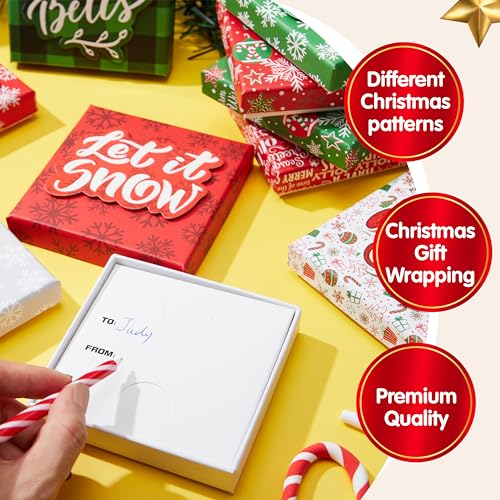 JOYIN 9PCS Gift Card Holder Christmas Card Box with Lids, 4” x 4” x 0.8” Square Christmas Money Cash Gift Holders, Sturdy Cardboard Gifts Wrapping Boxes for Holiday Birthday Xmas Party Favor Presents — view 3