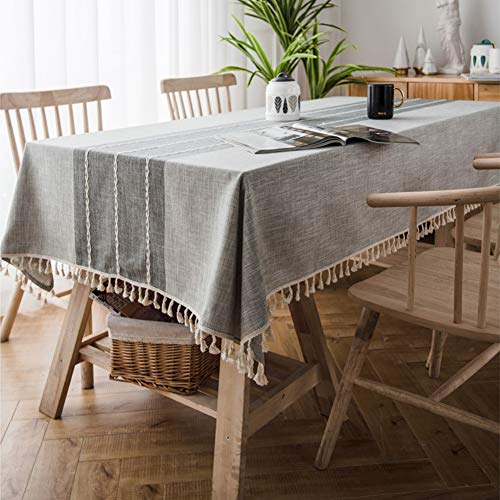 Nappe lin coton lavable rectangulaire pour table basse et repas