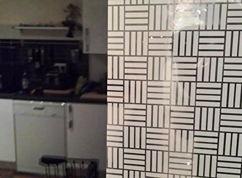 Active Film Patterned Decorative White Frosted Window Film - Privacy Frosted Glass Film Cubic/Square Pattern 20m x 90cm
