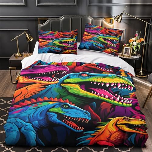 Funda nórdica de dinosaurio suave para niños que buscan una cama cómoda y divertida 4