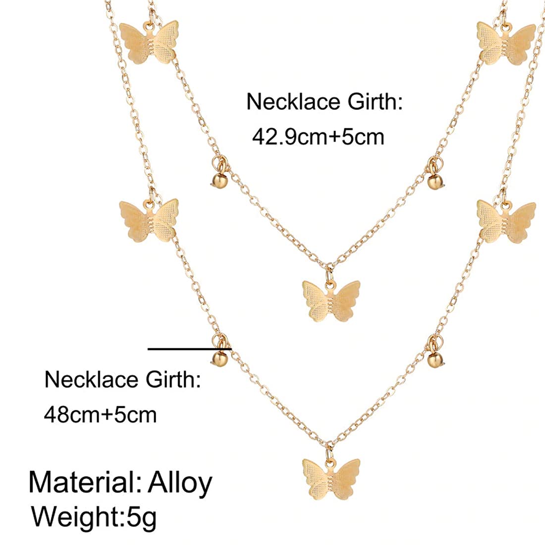 Layered Necklace for Women Rose Gold