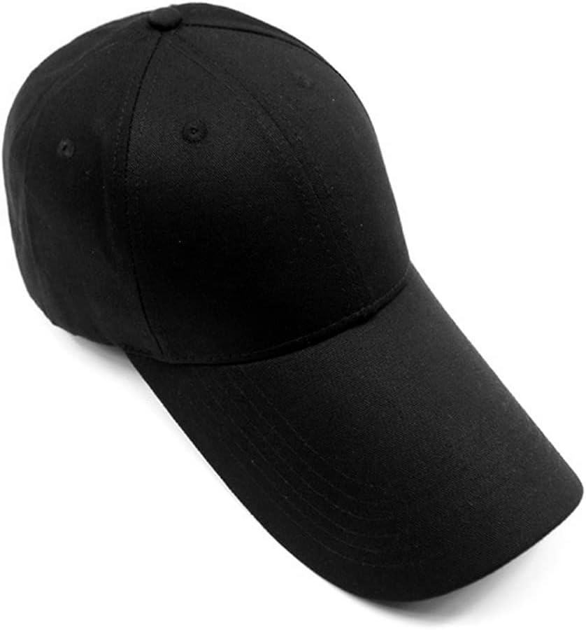 LOCOMO Men Women Super Extra Long Bill Fishing Hat Trucker Snapback Baseball Brim Sun Cap, Black Ffh322a