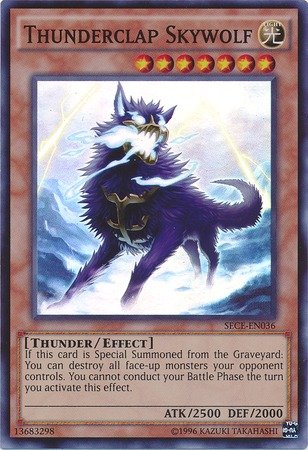 Yu-Gi-Oh! Thunderclap Skywolf Card (SECE-ENS08) - Super Rare Limited Edition From Secrets Of Eternity