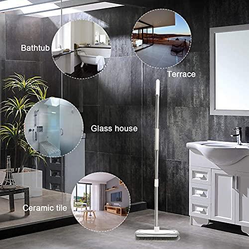 IZSOHHOME Schiebebesen,Besenbürste für Wannenfliesen,Besen mit steifen Borsten für Duschen,Terrasse, Küche,Fugen und Garage,Innen-Außenreinigungsbürste,Verstellbarer Edelstahl-Langstiel-46,5" – Bild 7