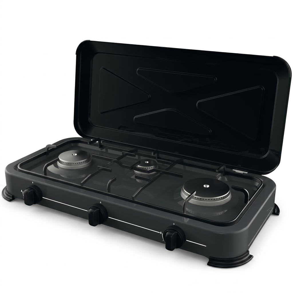 CR-MOESANCO® Hornillo Gas Camping Exterior Acero Inoxidable