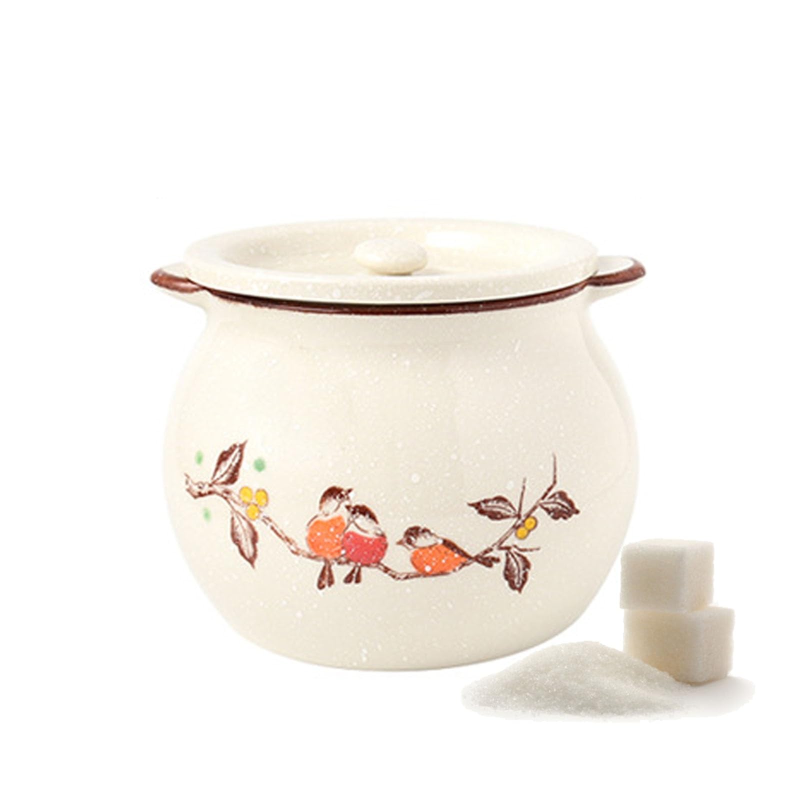 XIEHEMAO Sugar bowl ceramic spice jar, vintage spice jars for coffee bar, multifunctional spice dispenser with lid for the kitchen and dining room decorative element(500ml)
