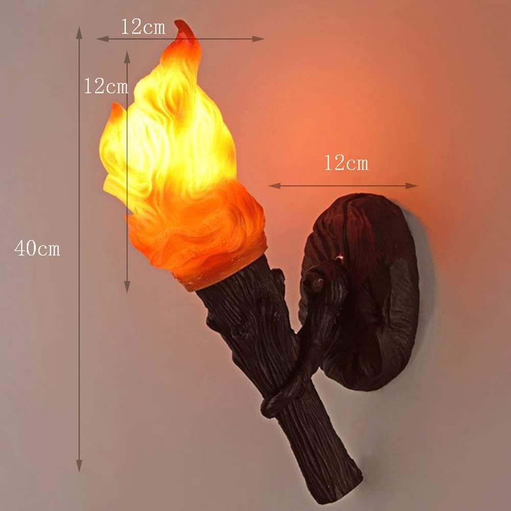 Lampa ścienna LED w kształcie płomienia z żywicy w stylu rustykalnym industrialnym w stylu vintage do korytarza, salonu, łazienki, klatki schodowej lub drzwi.