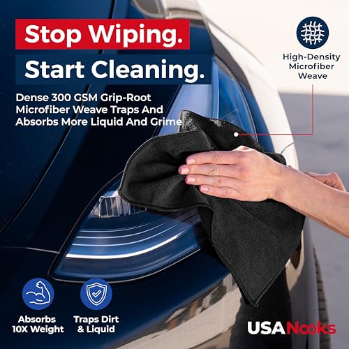 Image of Microfiber Cleaning Cloth (Black)