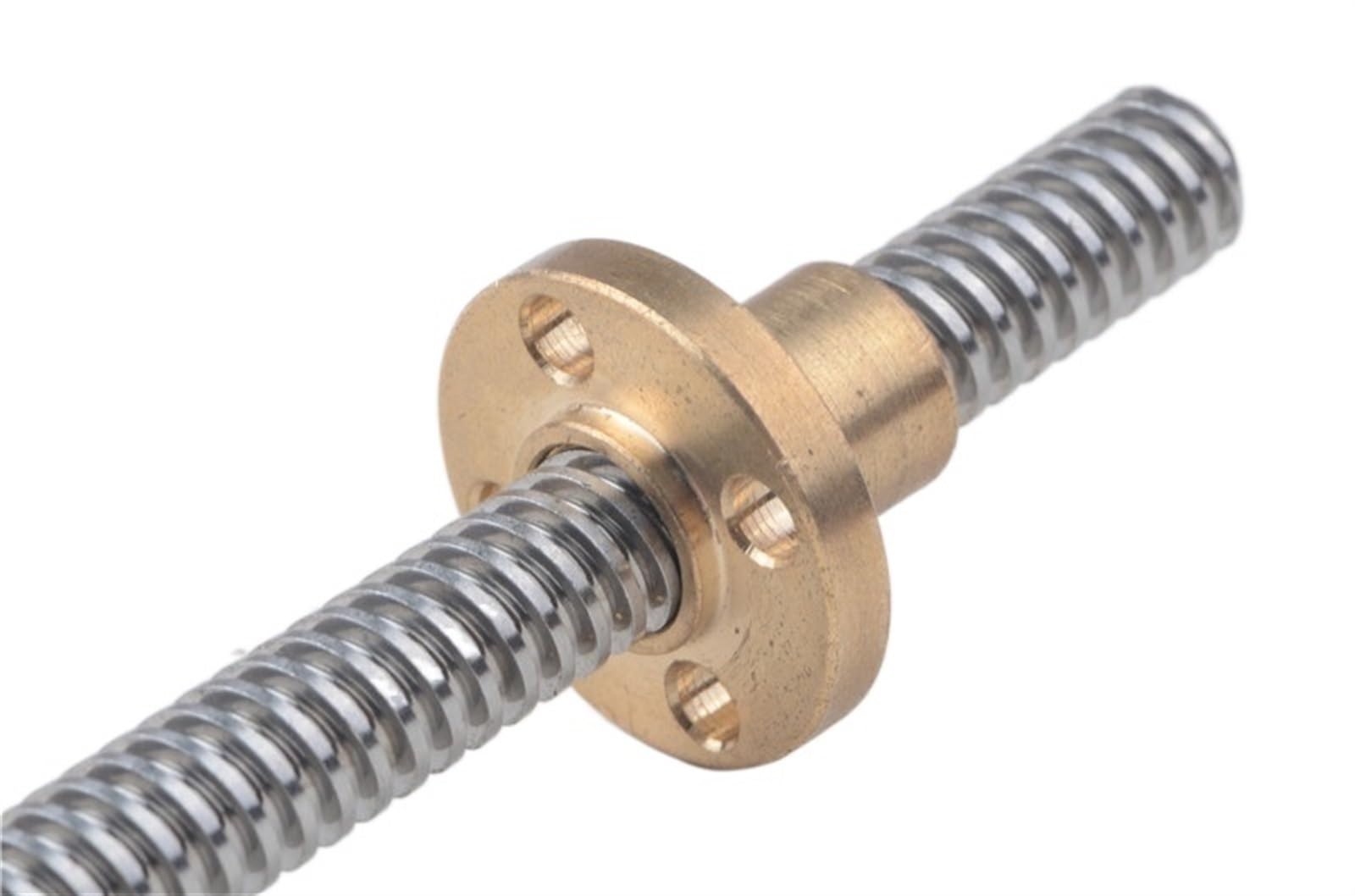 Produktbild von QUARKZMAN 6er-Set Messing Flanschmutter TR8x8 – 4-gängig, 2mm Steigung, 8mm Vorschub, Trapezgewinde-Spindelmutter Mit 4 M3-Bohrungen, 22mm Außen-Ø X 15mm Dicke – Perfekt Für 3D-Drucker & Maschinenbau