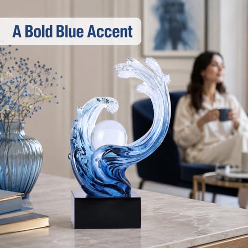 Estatua Onda Azul de Resina para Decoración de Hogar miniatura 7