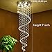 SM Saint Mossi Modern K9 Crystal Spral Raindrop Chandelier Lighting Flush Mount Crystal Chandeliers, Crystal Light Fixture, 8 GU10 Bulbs Required D24 X H69